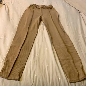 Missguided stretch tan taupe pants ribbed
